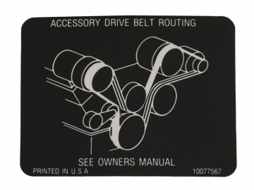 88-91 BELT ROUTING DECAL (ALL EXCEPT ZR1)