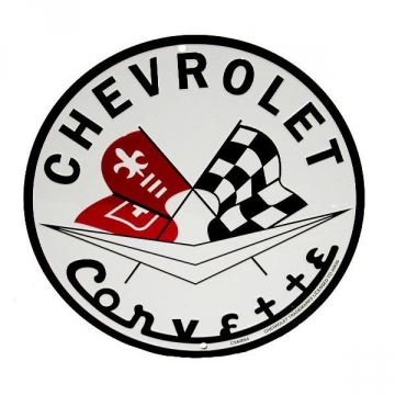 METAL CORVETTE LOGO CIRCULAR SIGN