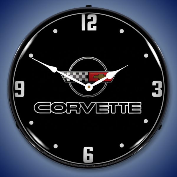 C4 LOGO LED VINTAGE LOOK WALL CLOCK | Volunteer Vette Corvette Parts