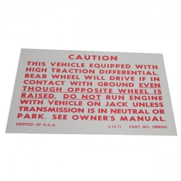 72-73 POSITRACTION LABEL (DECAL)