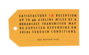 63 FM RADIO HANG TAG (60 AIRLINE MILES)