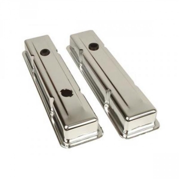 69-86 VALVE COVERS (SB) CHROME STEEL (PAIR)