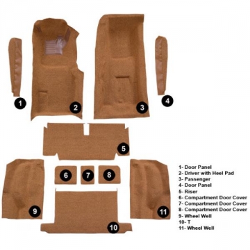 71-75 CARPET SET (CUT PILE) MANUAL CONVERTIBLE