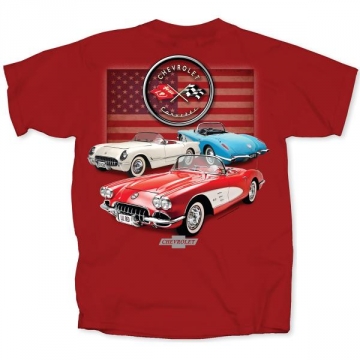 C1 RED, WHITE & BLUE CORVETTES (XXLARGE)