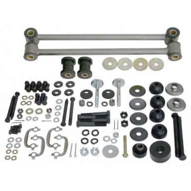 65-68 REAR SUSPENSION BUSHING/MOUNT COMBO KIT-POLY